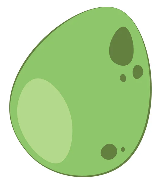 Ein grünes Dinosaurier-Ei, Vektor oder Farbabbildung. — Stockvektor