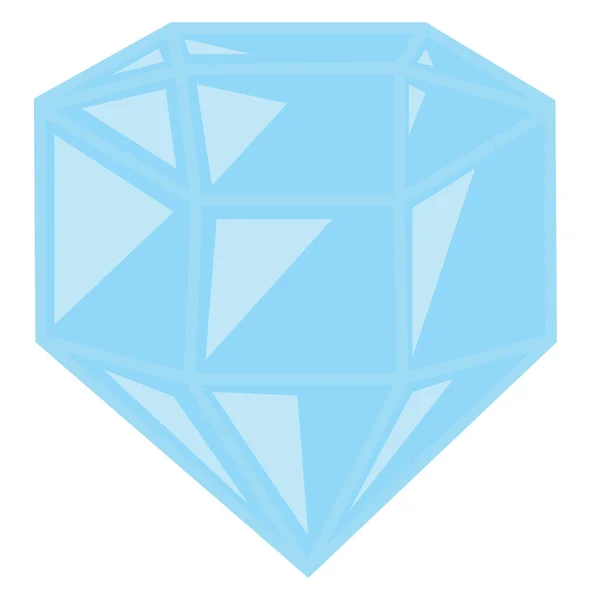 Un diamante azul, vector o ilustración en color . — Vector de stock