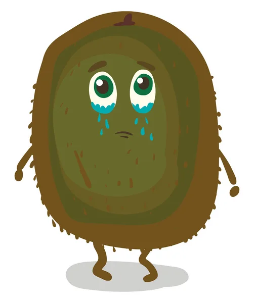 Un kiwi llorando fruta, vector o ilustración en color . — Vector de stock