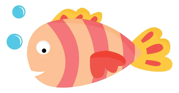 A fish with pink stripes, vector or color illustration. — Stock Vector
