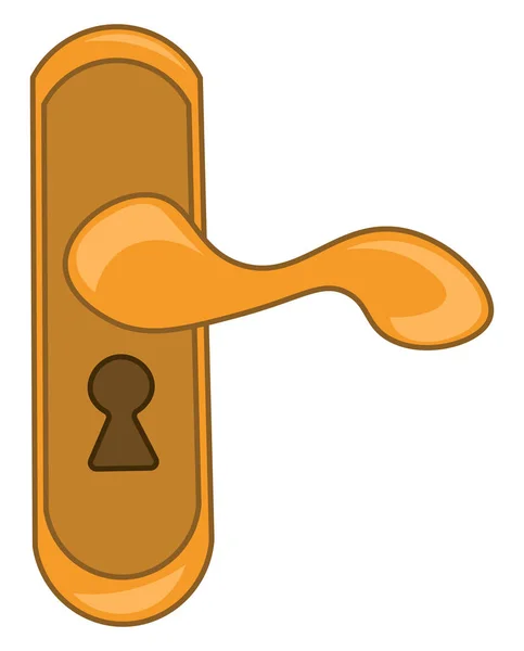 Ένα χρυσό κουμπί πόρτας, διάνυσμα ή έγχρωμη απεικόνιση. — Διανυσματικό Αρχείο