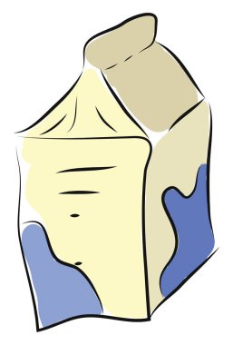 Bir kutu süt, vektör veya renk çizimi.