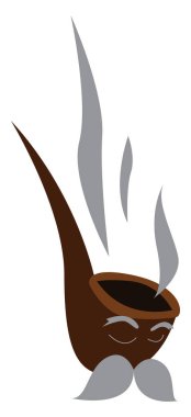 Alev, vektör veya renk illüstrasyon üzerinde sigara borusu.