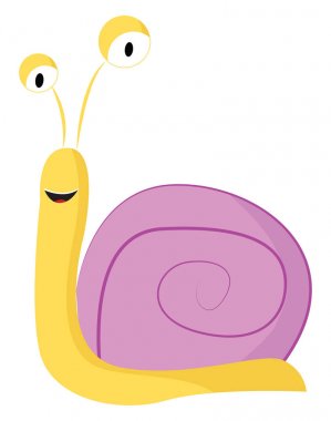 Küçük bir salyangoz, vektör veya renk illüstrasyon.