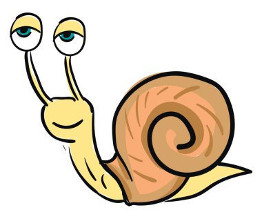 Bir salyangoz, vektör veya renk illüstrasyon karikatür.
