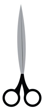 Uzun makas, vektör veya renk çizimi.