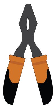 Kahverengi bir pliier, vektör veya renk illüstrasyon.