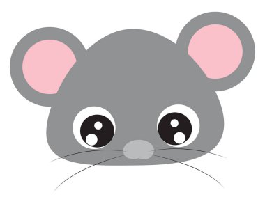 Sevimli bebek fare, illüstrasyon, beyaz arka plan vektör.