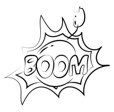 Bomba krokisi, illüstrasyon, beyaz arka plan üzerinde vektör.