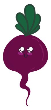 Sevimli mor pancar, illüstrasyon, beyaz arka plan vektör.