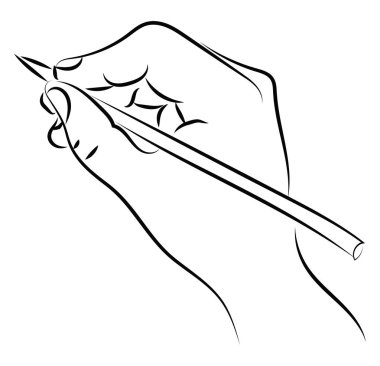 El tutan bir kalem, illüstrasyon, beyaz arka plan üzerinde vektör.