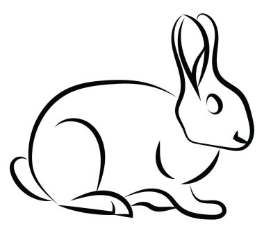 Bunny çizim, illüstrasyon, beyaz arka plan üzerinde vektör.
