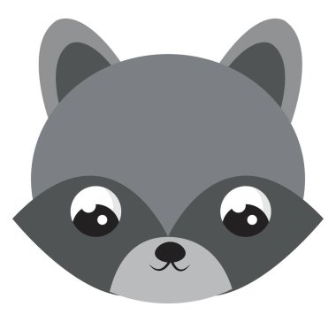 Sevimli bebek rakun, illüstrasyon, beyaz arka plan vektör.