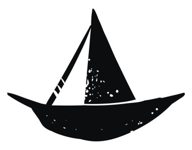 Siyah tekne, illüstrasyon, beyaz arka plan vektör.