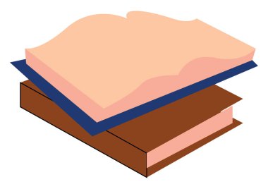 Mavi ve kahverengi kitap, illüstrasyon, beyaz arka plan vektör.