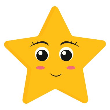 Sarı yıldız, vektör veya renk çizimi.