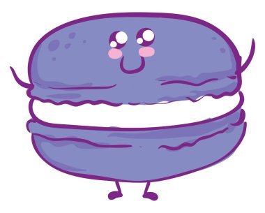 Oldukça mor makaron, illüstrasyon, beyaz arka plan vektör.