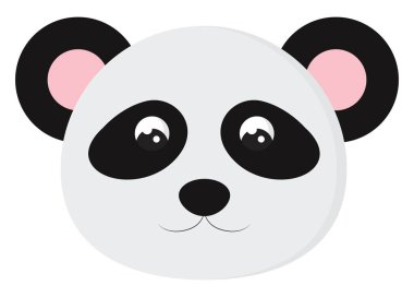 Şirin küçük panda, illüstrasyon, beyaz arka planda vektör..