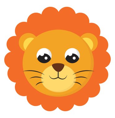 Sevimli yavru aslan, illüstrasyon, beyaz arka planda vektör..