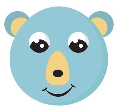 Sevimli gözleri ile Mavi ayı, illüstrasyon, beyaz backgrou vektör