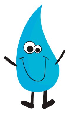 Gözler, illüstrasyon, beyaz arka plan üzerinde vektör ile su damlası.