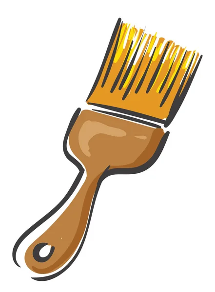 A yellow paint brush, vector or color illustration. — Stock Vector