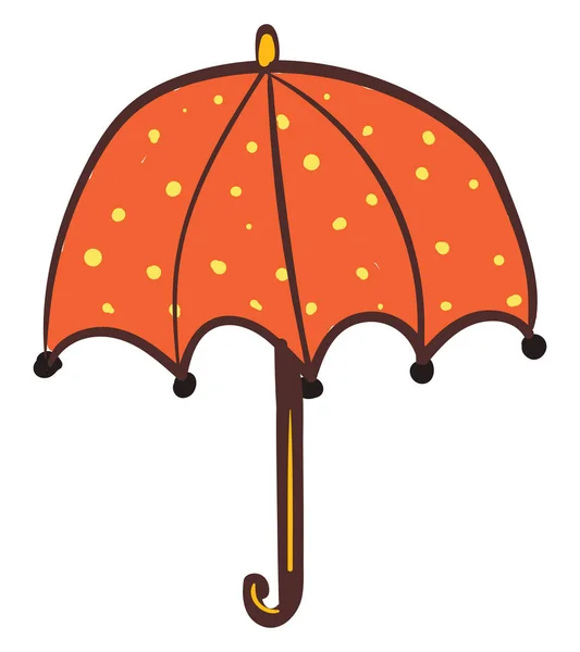 Parapluie orange avec taches, vecteur ou illustration couleur . — Image vectorielle