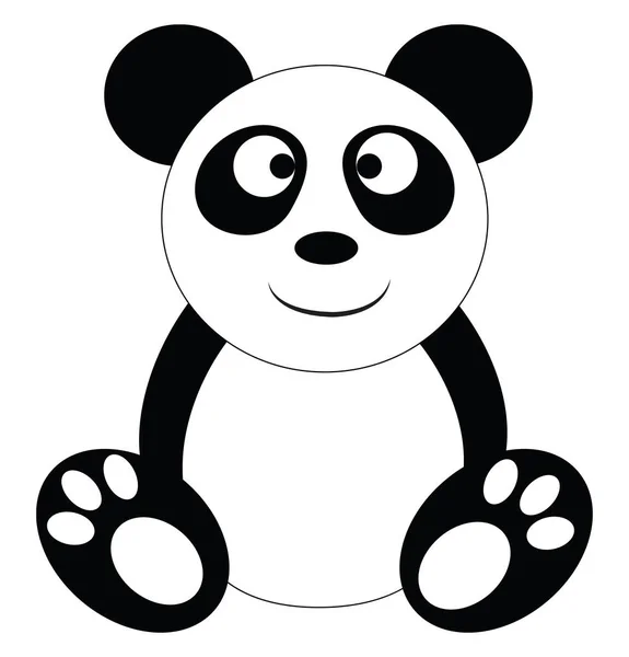 Un panda sentado feliz, vector o ilustración en color . — Vector de stock