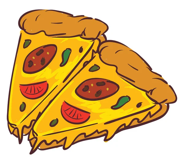 Rebanadas de pizza, vector o ilustración en color . — Vector de stock