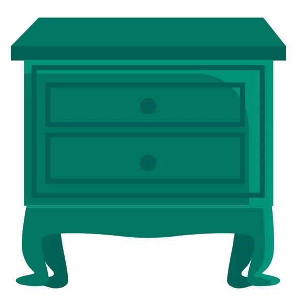 Uma mesa de cabeceira verde, vetor ou ilustração colorida . —  Vetores de Stock