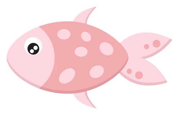Roztomilá růžová ryba, vektorová nebo barevná ilustrace. — Stockový vektor