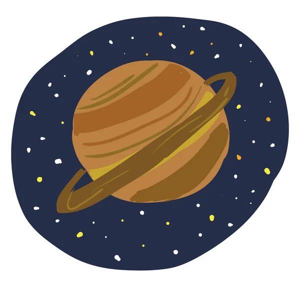 惑星土星、ベクトルまたはカラーイラスト. — ストックベクタ