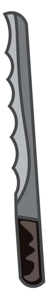 Un cuchillo de sierra, vector o ilustración en color . — Vector de stock