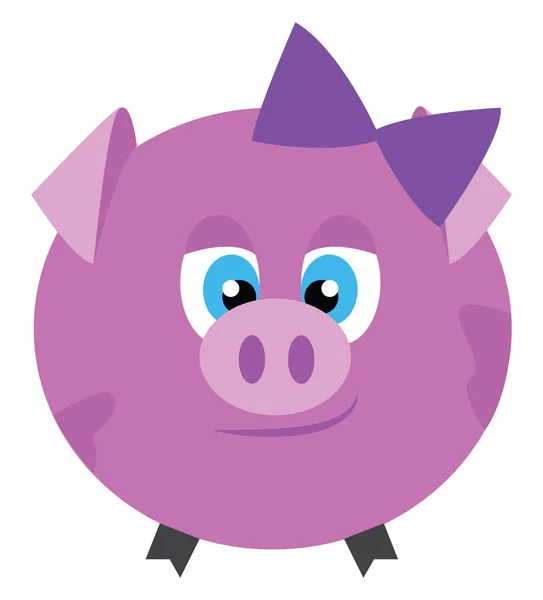 紫罗兰猪、矢量或彩色插图. — 图库矢量图片