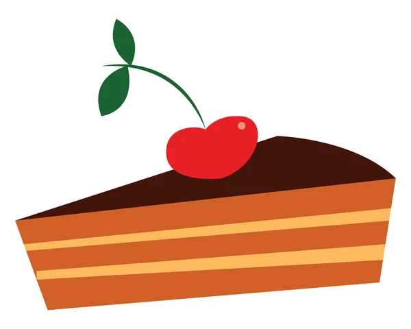Čokoládový koláč s třešňovým, vektorovou nebo barevnou ilustrací. — Stockový vektor
