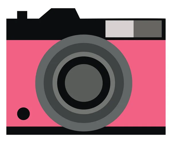 Ροζ κάμερα, διάνυσμα ή έγχρωμη απεικόνιση. — Διανυσματικό Αρχείο