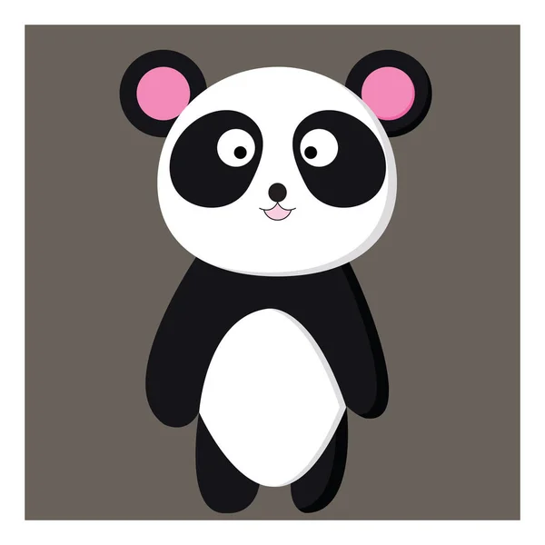 Un panda heureux, vecteur ou illustration couleur . — Image vectorielle