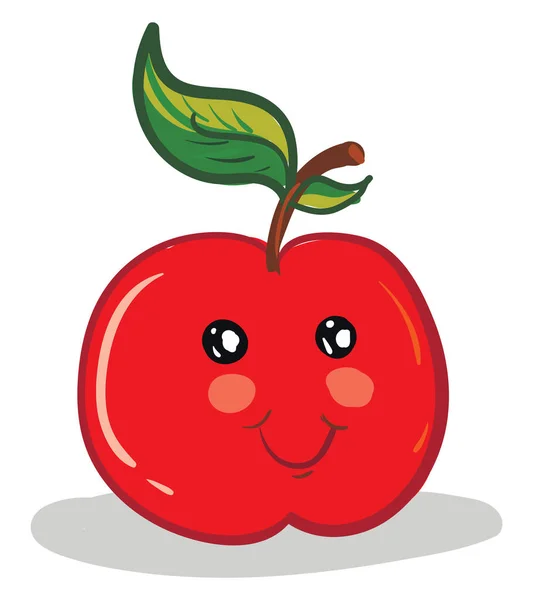 Uma maçã vermelha, vetor ou ilustração colorida . — Vetor de Stock