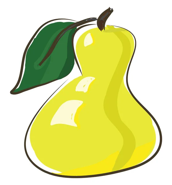 Pear in orange hat, vector or color illustration. — Stock Vector