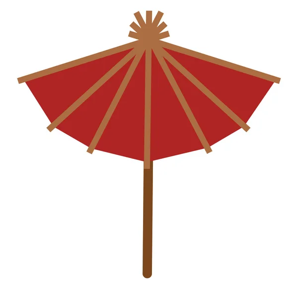 Parapluie japonais en bois, illustration vectorielle ou couleur . — Image vectorielle