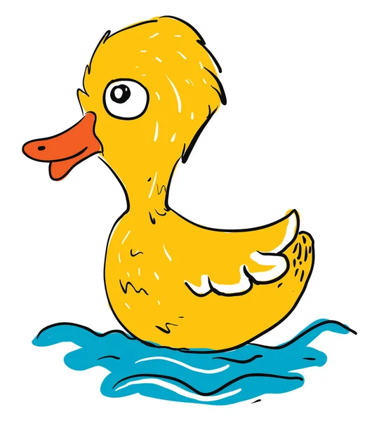 Cute baby duck, illustration, vector on white background. — Stock Vector