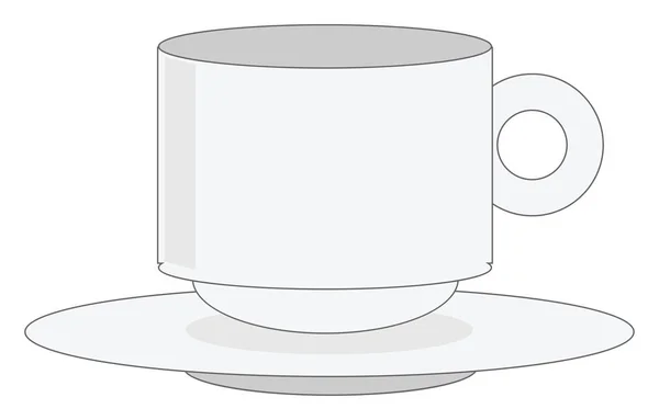 White cup, illustration, vector on white background. — Stock Vector
