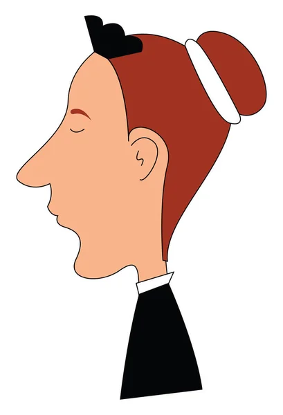 Maid with red hair, illustration, vector on white background.