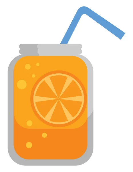 Orange juice, illustration, vector on white background. — Stock Vector