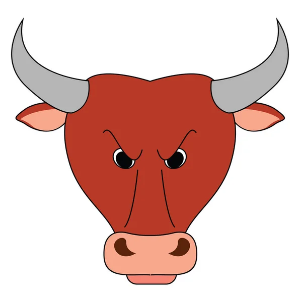 Toro enojado, ilustración, vector sobre fondo blanco . — Vector de stock