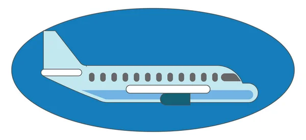 Avião em esfera azul, ilustração, vetor em fundo branco — Vetor de Stock