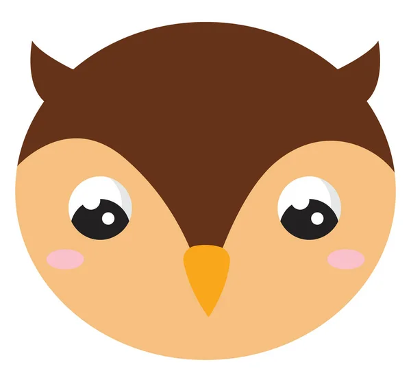 Cute owl with big eyes, illustration, vector on white background — Stock Vector