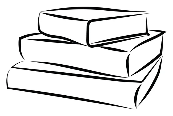 Pilha de livros, ilustração, vetor sobre fundo branco . — Vetor de Stock