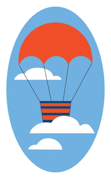 Ballon am Himmel fliegen, Illustration, Vektor auf weißem Hintergrund — Stockvektor