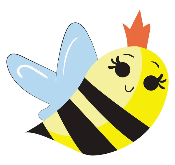 Cute queen bee, illustration, vector on white background. — Stock Vector